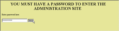 screenshot of password window